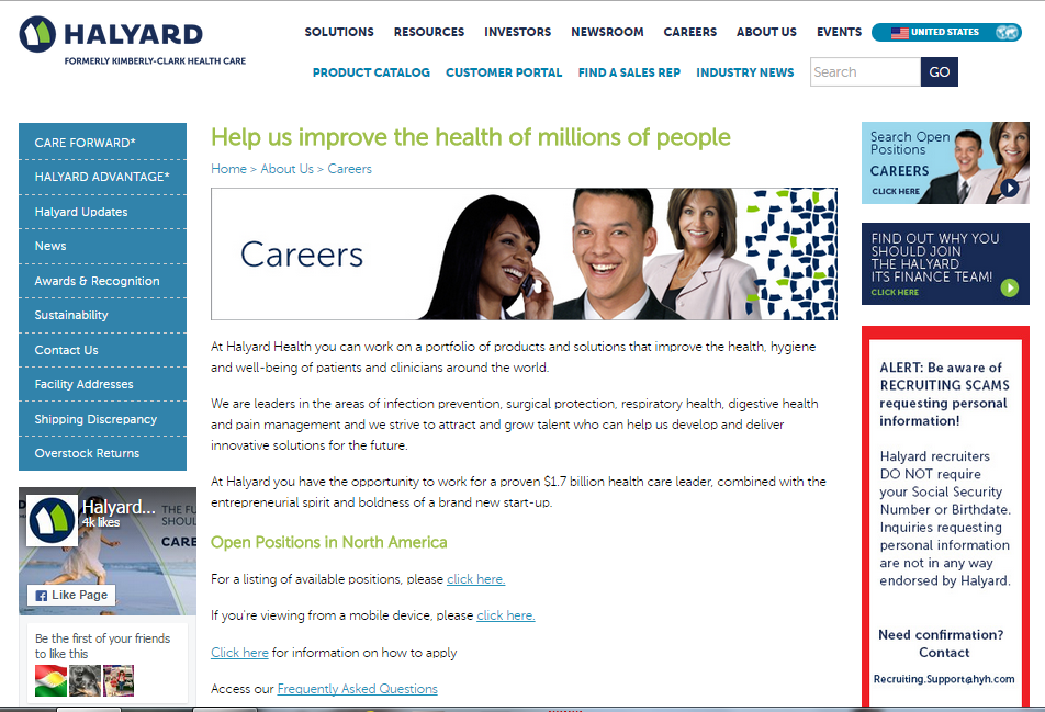 Halyard Health Inc Job Scam Alert
