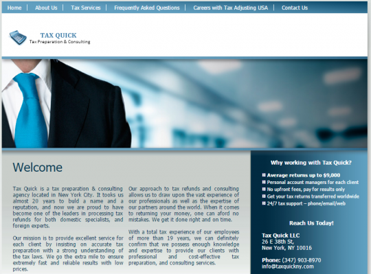 Tax Quick New York Client Manager/Operator Employment Scam